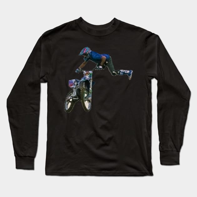 motocross freestyle Long Sleeve T-Shirt by rickylabellevie